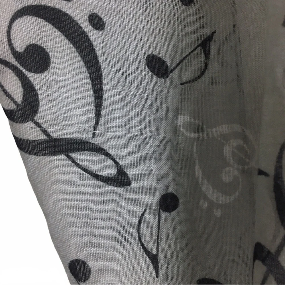 TORRID Scarf Music Notes Sheer & Knit Chunky Grey Infinity Warm Cozy Lot of 2